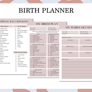 Birth Planner A4 Printable Hospital Bag Checklist Birth | Etsy
