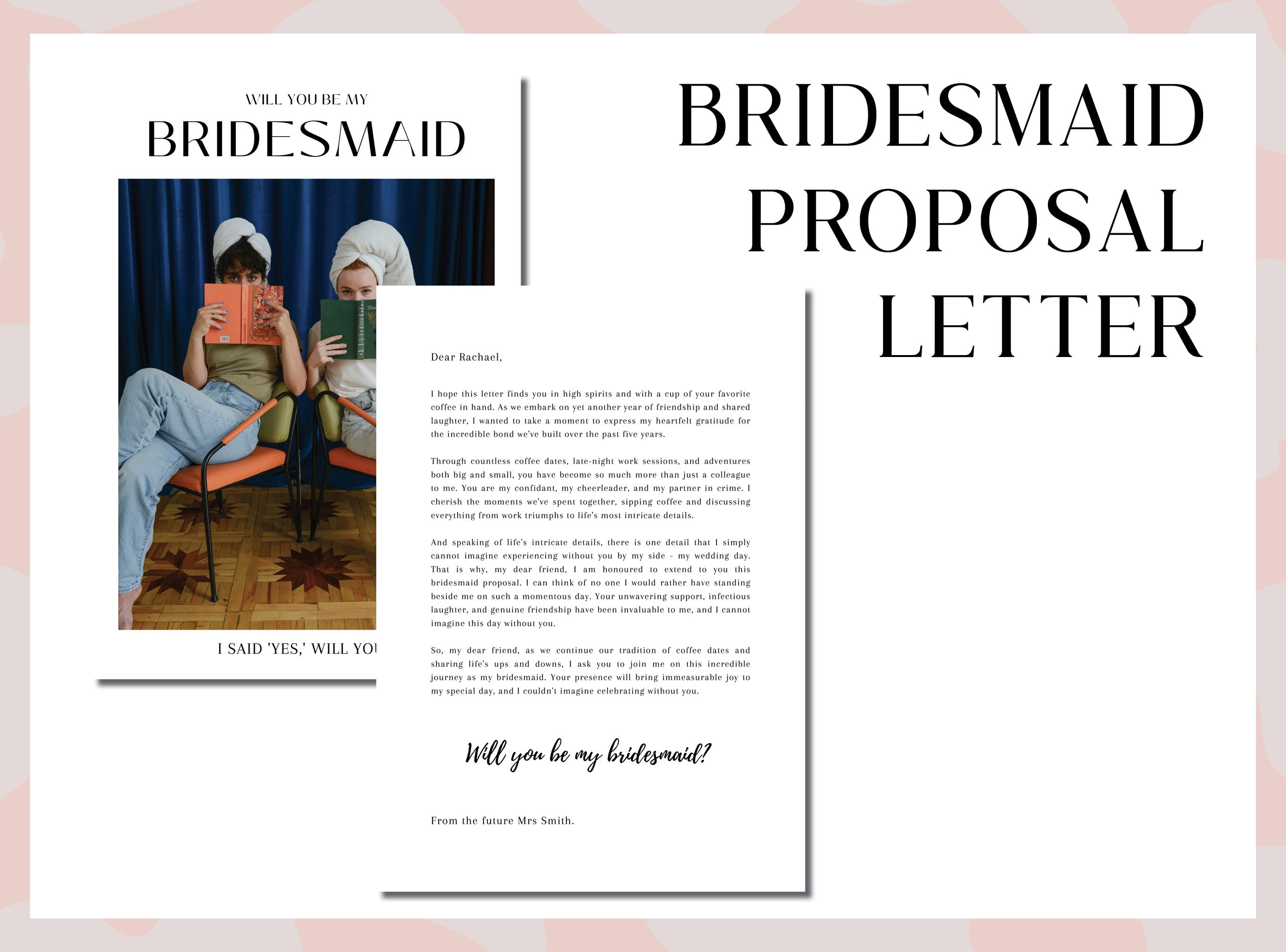 Bridesmaid Proposal Letter Template - Editable With Canva | Will You Be ...
