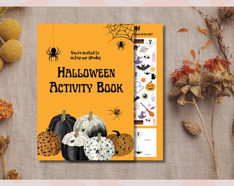 Libro di attività per bambini di Halloween - Giochi stampabili da 12 pagine (modello Canva)
