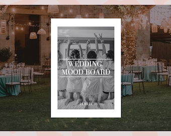 Modello di mood board per matrimonio modificabile / Vision Board Canva (download digitale)