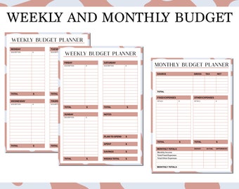 Printable Weekly and Monthly A4 Budget Planner, Budget Planning PDF