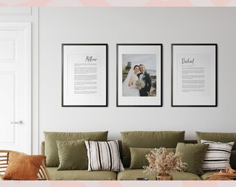 Poster personalizzato con i voti nuziali - Regalo di anniversario (modello Canva)