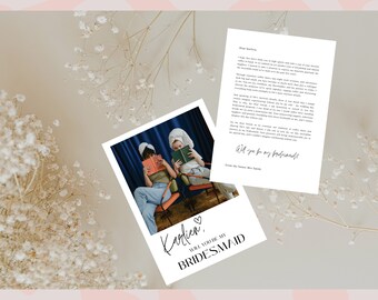 Lettera di proposta per damigella d'onore - Modello Canva modificabile (download digitale)