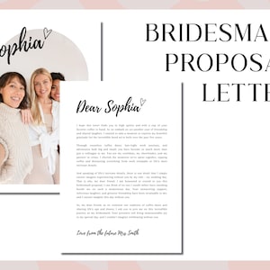 Bridesmaid Proposal Letter Template - Editable With Canva | Will You Be ...