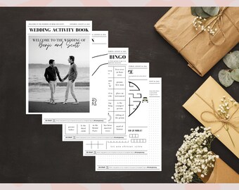Libro di attività per bambini per matrimoni modificabile - Modello Canva (download digitale)