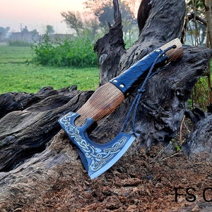 Amazing Survival Axe, Wonderful Viking Axe, Beautiful Hand Forged Axe, Camping Axe, Outdoor Axe, Handmade Axe, Custom Axe