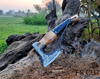 Amazing Survival Axe, Wonderful Viking Axe, Beautiful Hand Forged Axe, Camping Axe, Outdoor Axe, Handmade Axe, Custom Axe