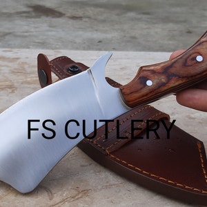 Chef Chopper / Cleaver Mini / Handmade Mini Cleaver, Chef Cleaver Knife, Mini Chef Kitchen Cleaver Knife with Leather Sheath