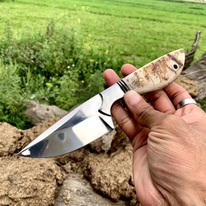 Beautiful Custom Skinner Knife, Handmade Skinning Knife, Skinner Knife With Leather Sheath