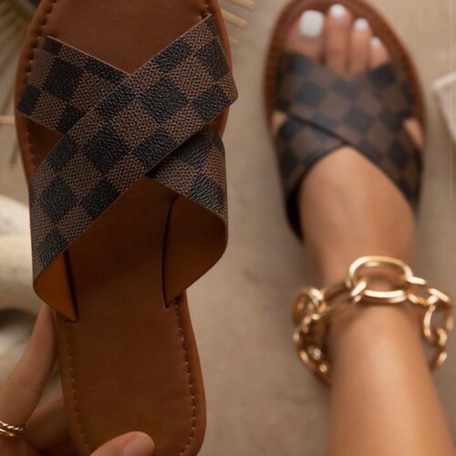 checkerboard sandals