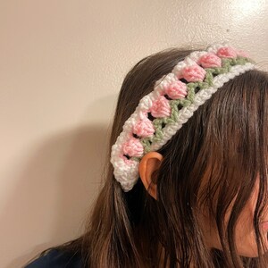 Tulip Flower Crochet Headband