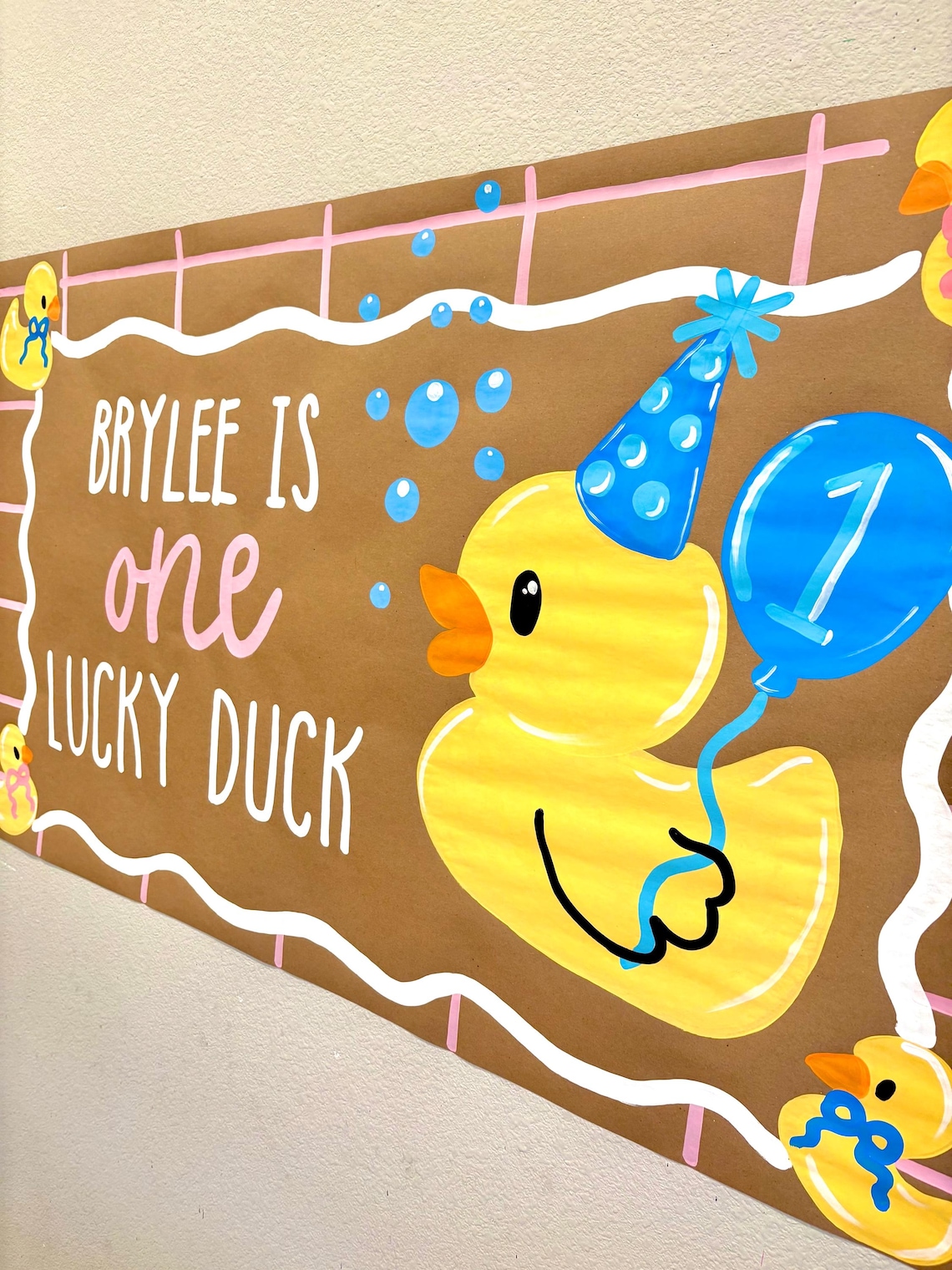 One Lucky Duck Birthday Banner: Custom Hand-painted Party Decor - Etsy