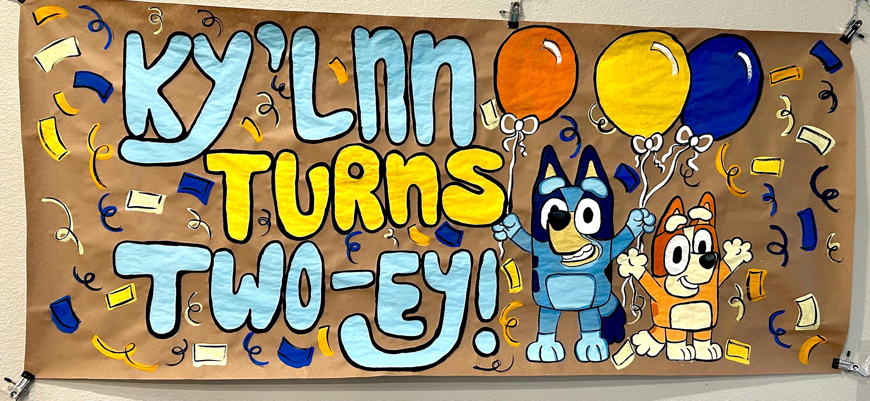 Hand-Painted Custom Banner – Personalized decor for any occasion.