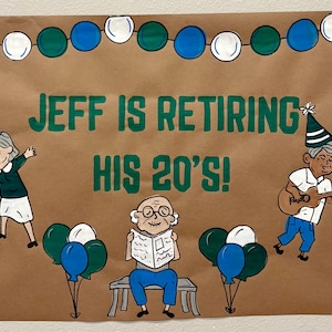 Custom Adult Birthday Banner- Birthday Banner- Brown Paper Birthday Banner- Men’s Birthday Banner- retirement Banner- funny Themed birthday