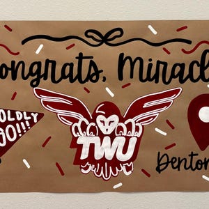 Custom Hand-Painted Graduation Banner: College Announcement