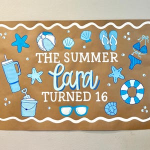 Custom Banner- TSITP Birthday Banner- Brown Paper Birthday Banner- The Summer I turned pretty custom birthday banner- Teen Birthday Banner