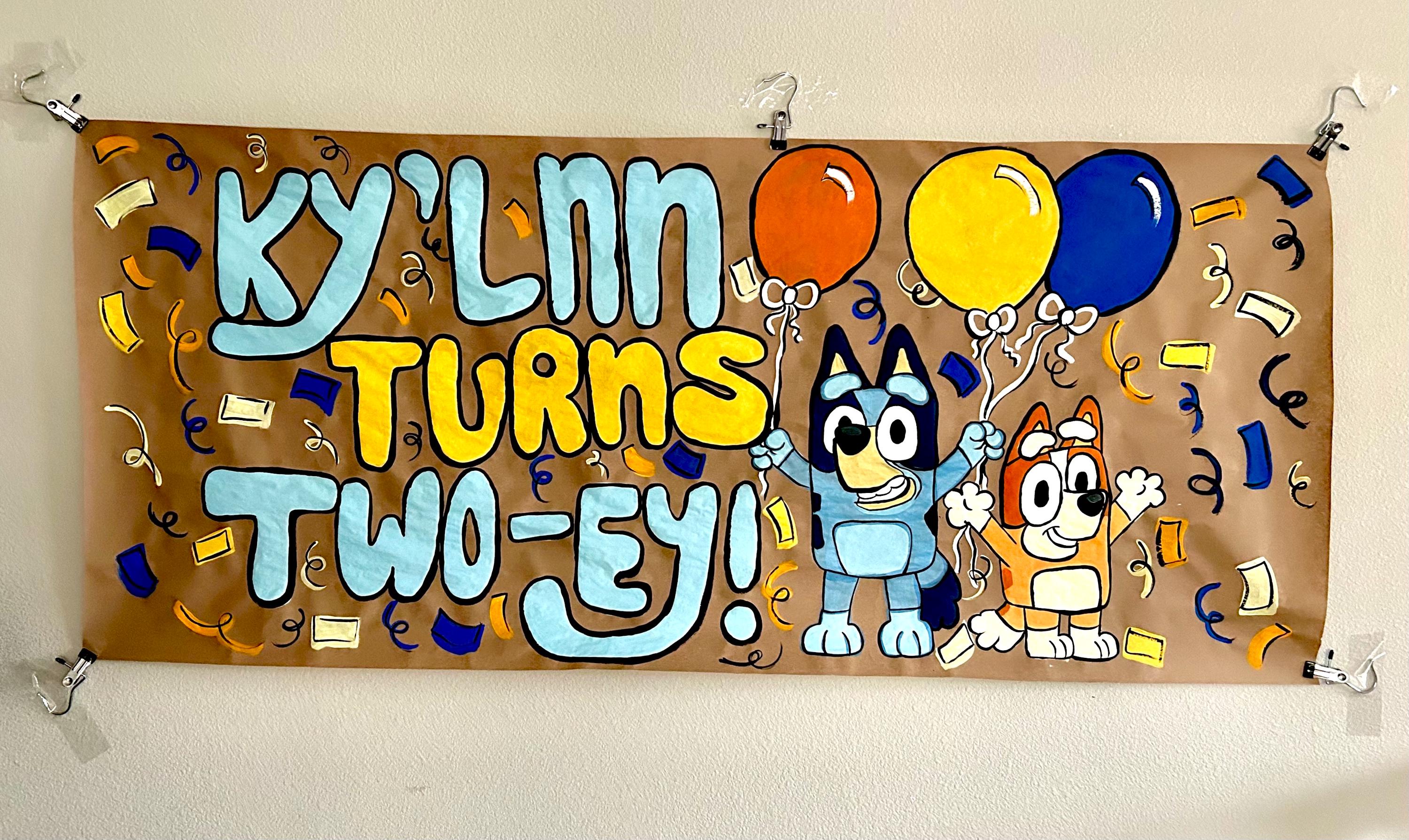 Hand-Painted Custom Banner – Personalized decor for any occasion.