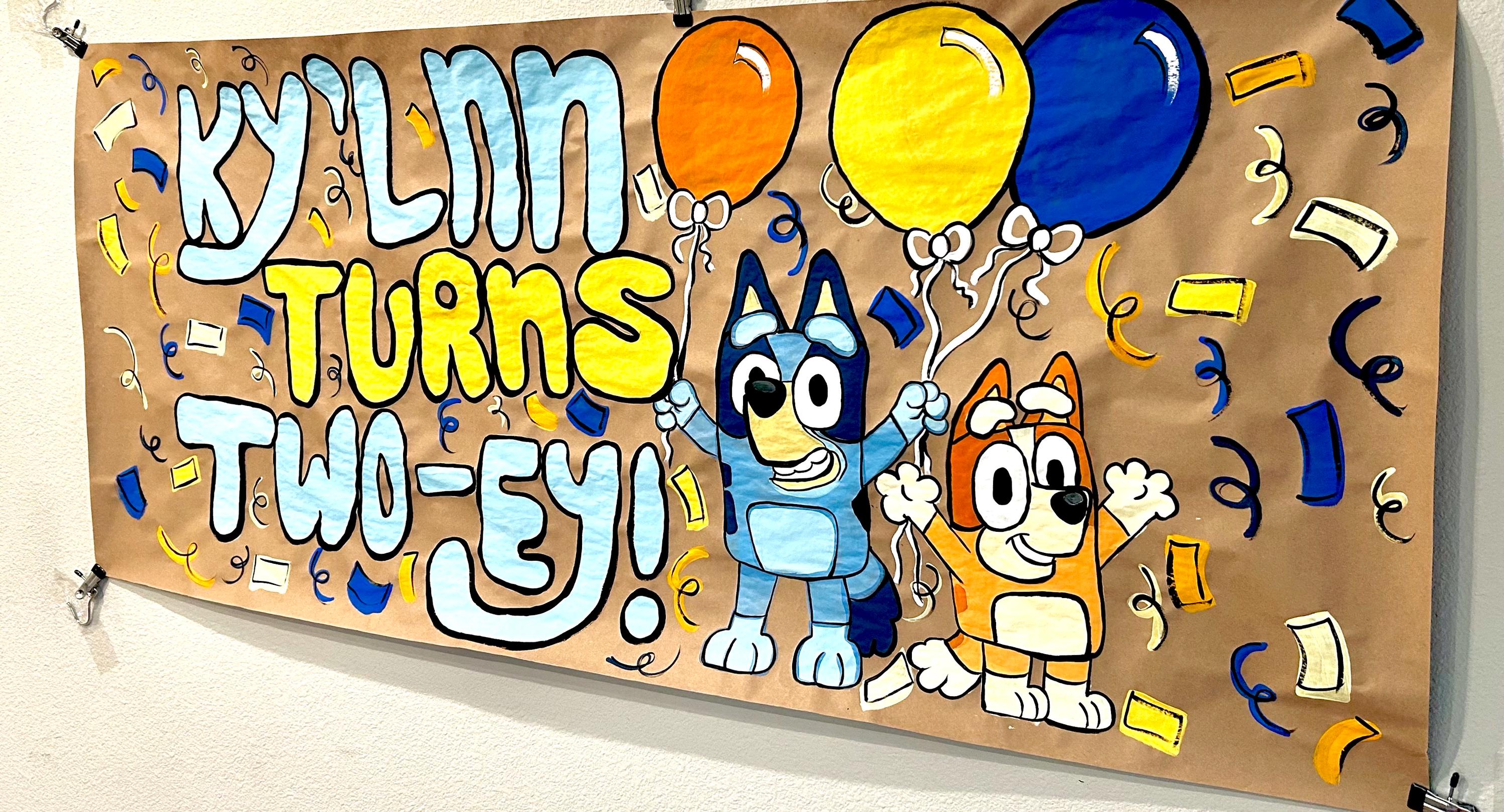 Hand-Painted Custom Banner – Personalized decor for any occasion.