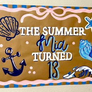 Custom Banner- TSITP Birthday Banner- Brown Paper Birthday Banner- The Summer I turned pretty custom birthday banner- Teen Birthday Banner