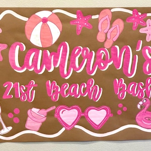 Kundenspezifisches Banner- Geburtstagsbanner- Braunes Papier-Geburtstagsbanner- Verlobungsbanner- individuelles Geburtstagsdekor- Babypartybanner