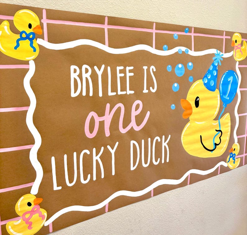 One Lucky Duck Birthday Banner: Custom Hand-painted Party Decor - Etsy