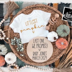 Fall digital pregnancy announcement, little pumpkin pregnancy announcement, last baby, grand finale pregnancy reveal social media, instagram