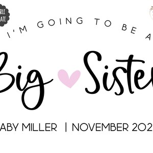 Big Sister Announcement Sign, Pregnancy Announcement, Editable ...