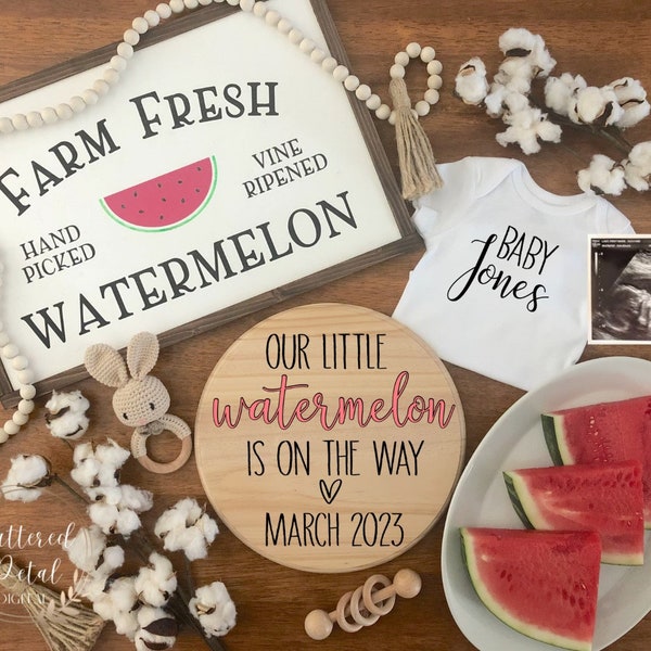 Digital pregnancy announcement, don't eat the watermelon seeds, personalized baby announcement, baby reveal, watermelon summer announce