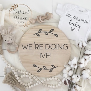 We’re doing IVF digital announcement, IVF announcement digital, fertility announcement, in vitro journey, baby announcement, hoping for baby