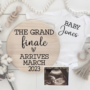 Last baby digital pregnancy announcement, grand finale, personalized pregnancy announcement social media, baby reveal, baby neutral