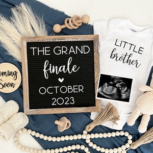 Last baby digital pregnancy announcement, grand finale, boy baby announcement for social media, boy baby reveal, little brother, last one