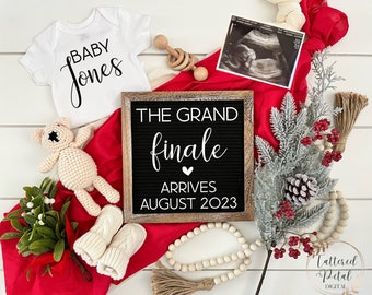 Grand finale digital pregnancy announcement, last baby pregnancy reveal, Christmas pregnancy announcement social media, last baby, instagram