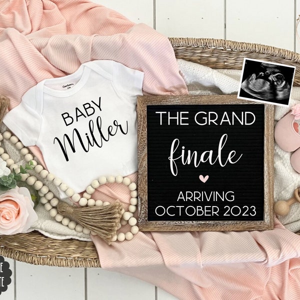 Last baby digital pregnancy announcement, grand finale, editable baby announcement for social media, baby girl, baby reveal, facebook, insta