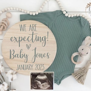 Digital pregnancy announcement, we are expecting, personalized pregnancy announcement for social media, baby reveal, baby neutral, pregnant