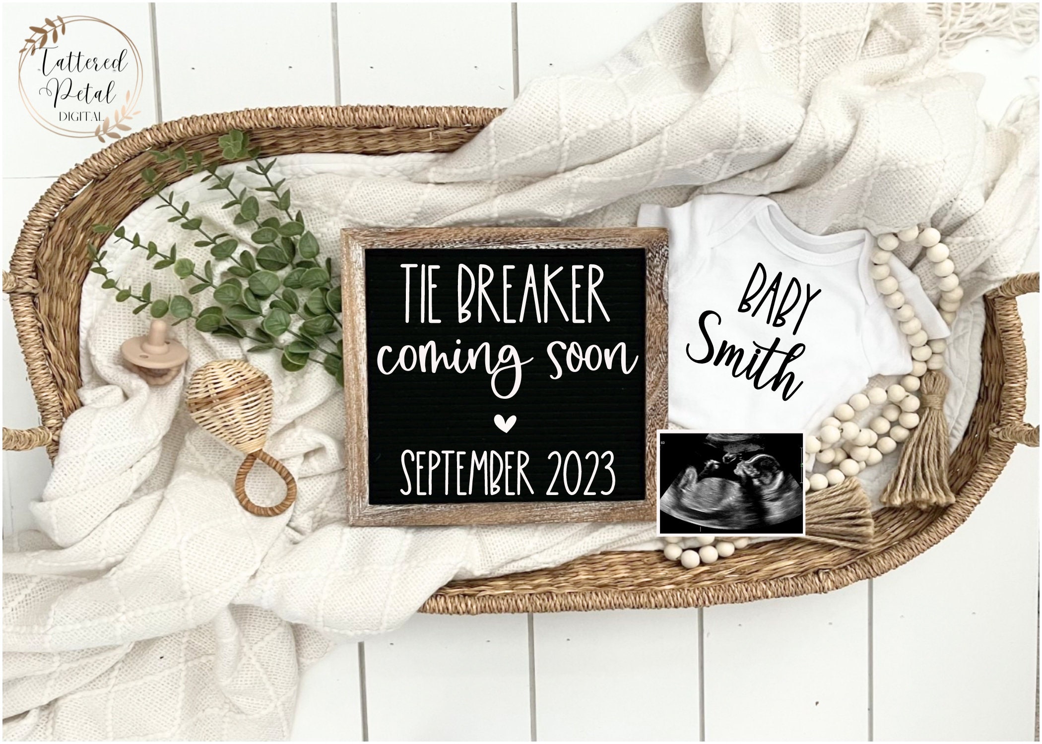 Tie Breaker Coming Soon SVG | Baby Announcement SVG 