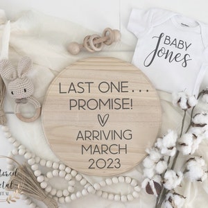 Last baby digital pregnancy announcement, grand finale, baby announcement for social media, baby reveal, baby neutral, facebook, instagram image 2