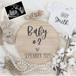 Second baby digital pregnancy announcement, baby #2, baby number two, personalized baby announcement for social media, baby reveal last baby