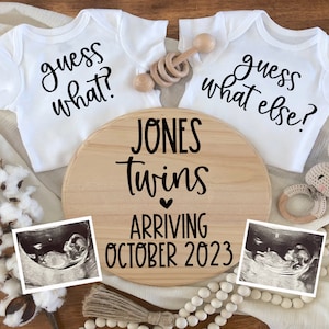 Twins digital pregnancy announcement for social media, twin pregnancy, pregnancy reveal digital, guess what baby announcement, instagram