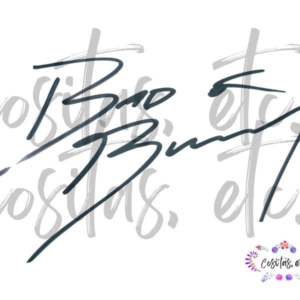 Bad Bunny Signature Autograph PNG SVG PDF Use for shirt designs, custom, cups, stickers, and more