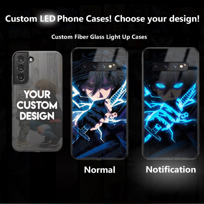 Custom LED iPhone & Android Phone Cases with Light Up Notifications! Pick your Character, Design, Inspiration and let me build it! 