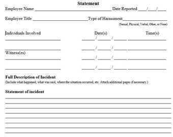 Employee Witness Statement