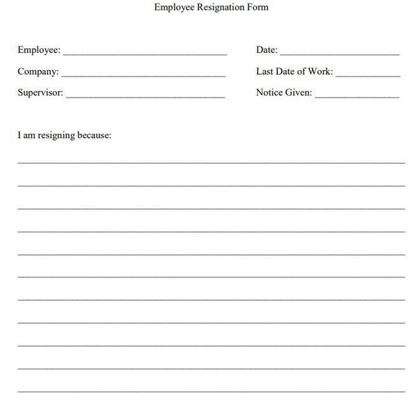 Employee Resignation Form PDF