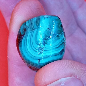 XQ Malachite!  Choose from five (5) sizes of AAA-Grade, natural, tumbled Extra High-Quality Crystals.   Premium Polished pocket stones.