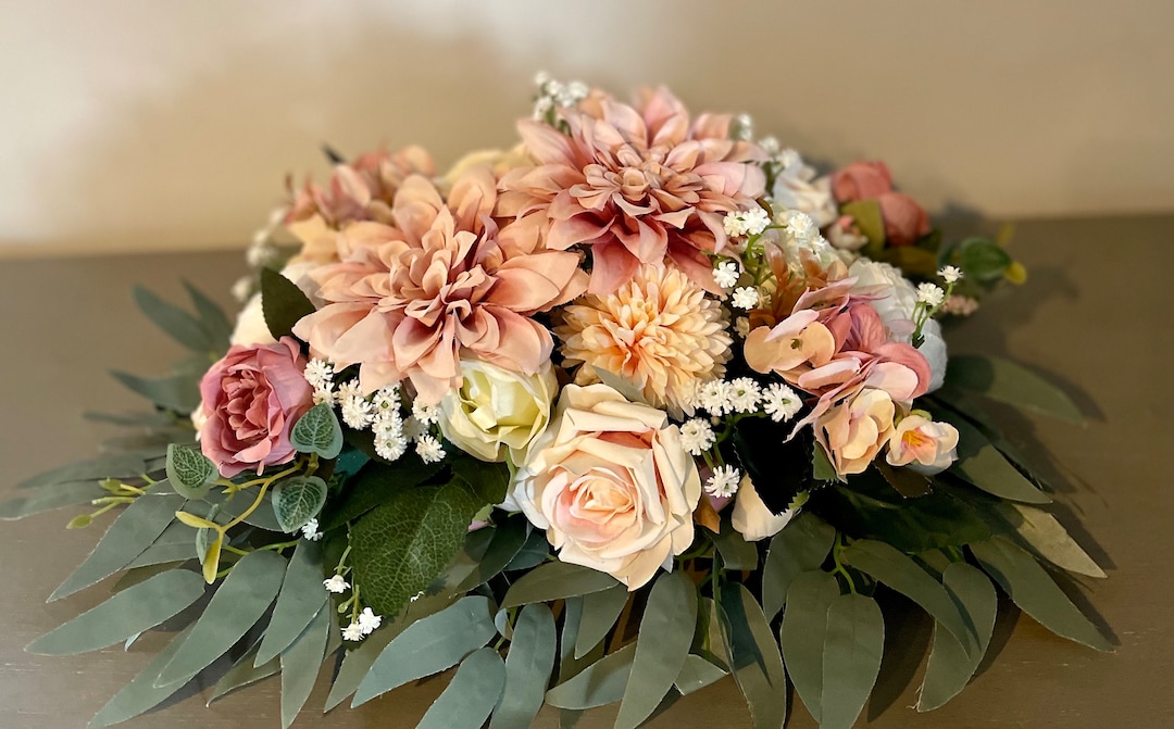 Bespoke Real Touch Silk Flower Table Centrepiece Arrangement, Rose