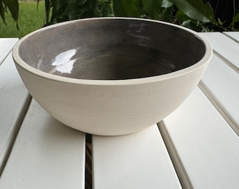 Handmade Ceramic Snack Bowl, Rustic Grey Glaze