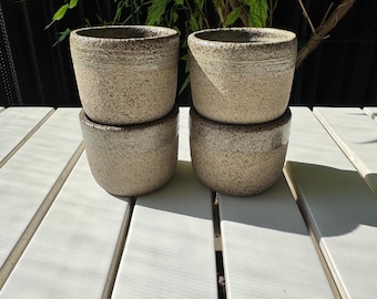 50-60ml Grey Stoneware Espresso Ristretto Cup Handmade  Pottery Ceramics Gift Minimalist Scandi Japandi Nordic Rustic - Set of 4