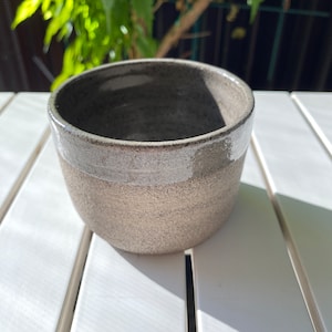 1 x second - 200ml Grey Stoneware Cup Flat White Cappuccino Lungo Matcha Handmade Pottery Ceramics Gift Minimalist Scandi Japandi Rustic