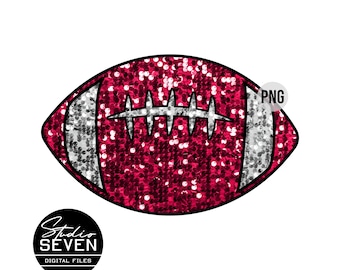Red sequin football png, glitter football, png, football season, printable, sublimation, cute, go team, game day, digital, fall
