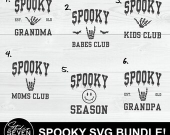 Spooky svg, bundle, halloween svg, spooky svg, spooky babe, spooky grandma, spooky babes club, kids club, grandpa, spooky season svg