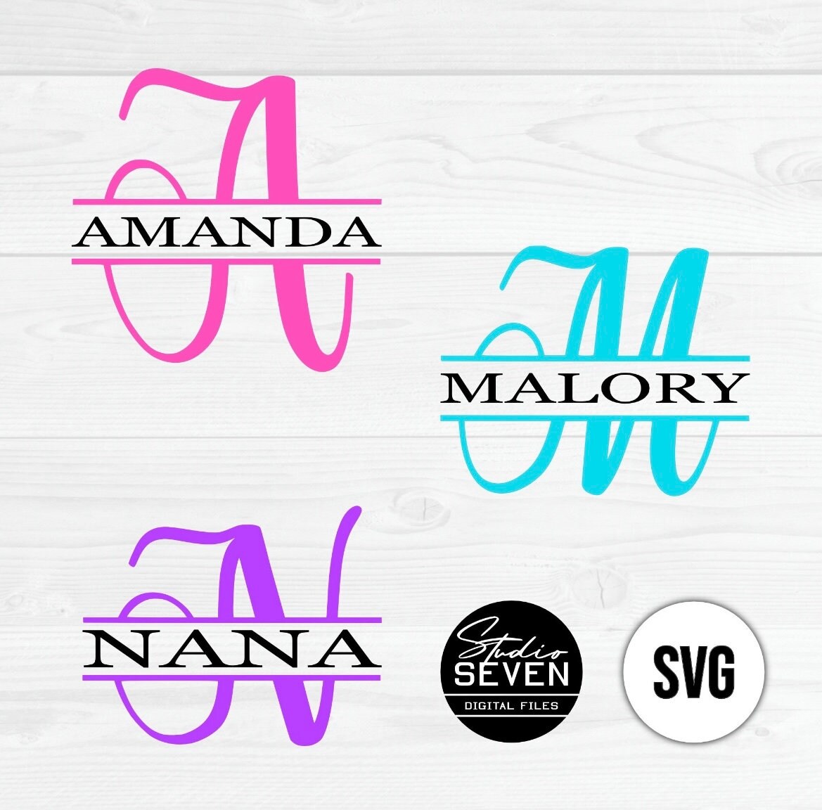 Monogram SVG Monogram Bundle Cricut Files Cups Tumbler - Etsy